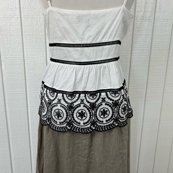 Banana Republic Women Sleeveless Eyelet Tank Top White Preppy Dainty Size Medium - Picture 8 of 9